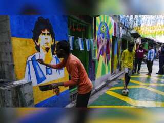 Football fans in Kolkata decorate entire street in theme of FIFA World Cup