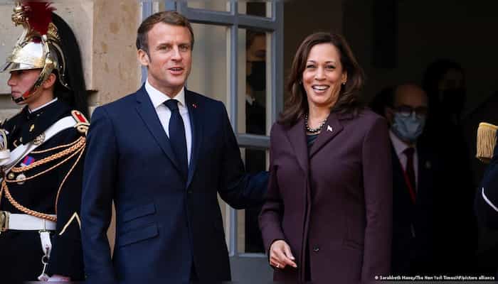 French President Emmanuel Macron visits NASA with Kamala Harris as US tour starts