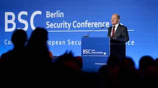 Scholz calls for resolution of ‘all questions of common security’ with Russia to ensure pre-war ‘peace order’