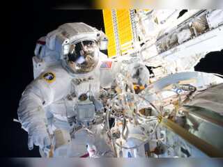 Two NASA astronauts take spacewalk, install solar array on to International Space Station