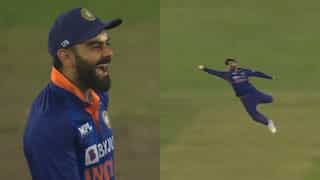 WATCH | 'Flying' Virat Kohli gets his revenge as he grabs a one-hand stunner