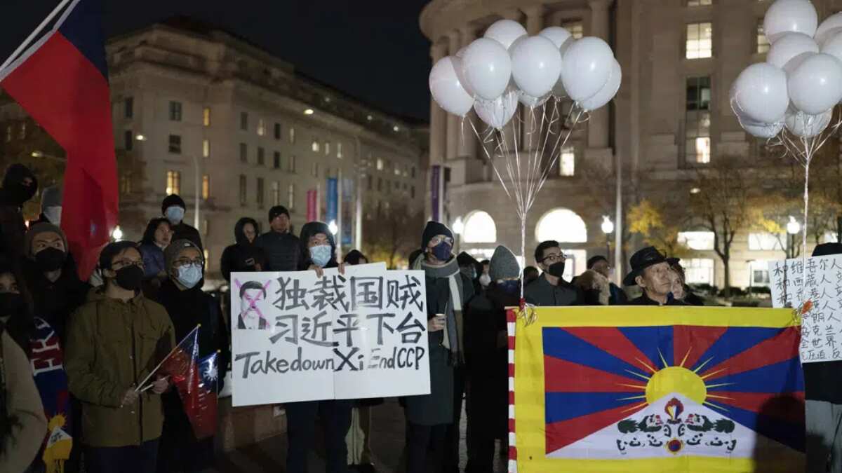'Free China!' some yelled at Freedom Plaza