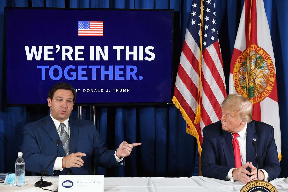 Donald Trump trails Ron DeSantis in new opinion poll for Republican 2024 presidential candidate race Donald Trump trails Ron DeSantis in new opinion poll for Republican 2024 presidential candidate race