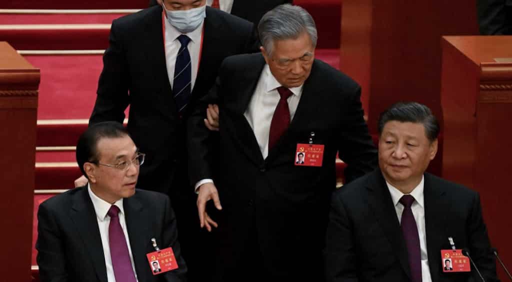 China's former leader Hu Jintao makes first public appearance after dramatic Congress exit