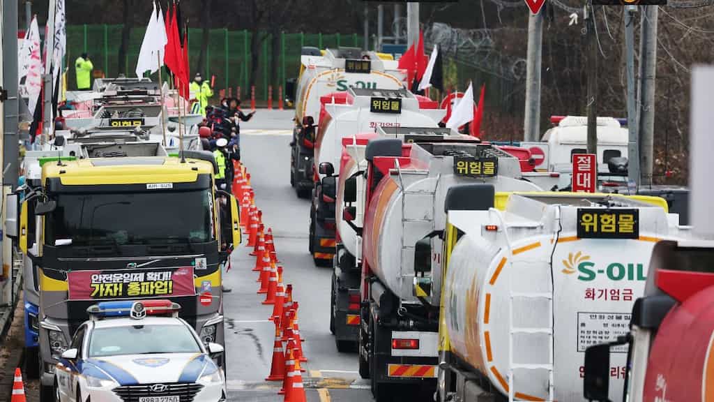 South Korea suffers huge delays in shipments amid truckers' strike