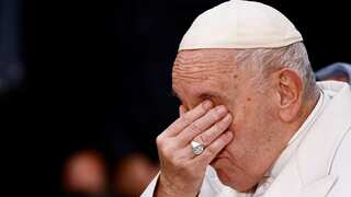 Pope Francis gets emotional as he mentions sufferings in Ukraine at public prayer