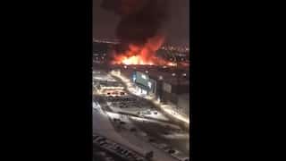 One dead in massive fire at shopping centre in Moscow, arson suspected