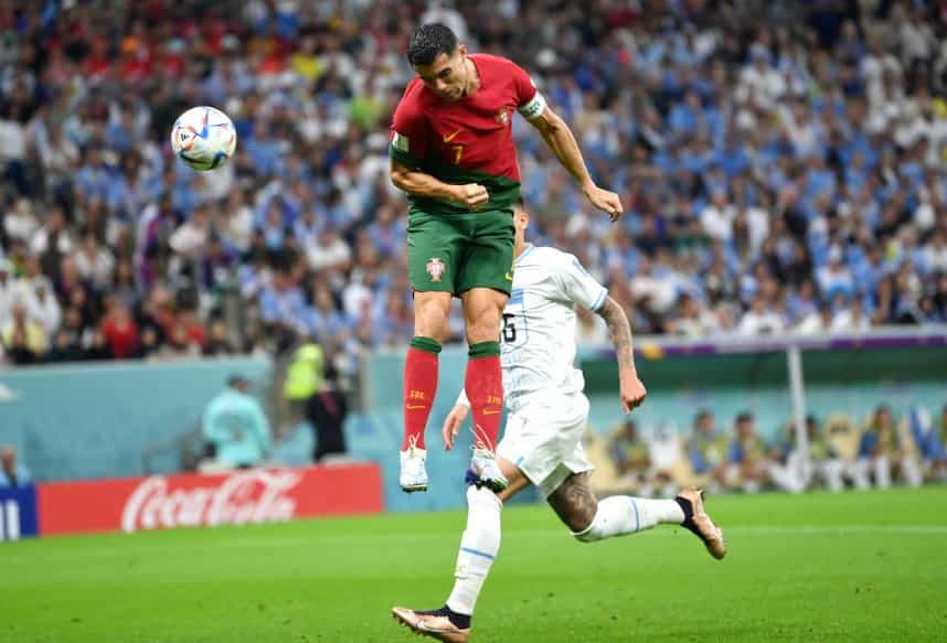 Ronaldo claims a goal against Uruguay