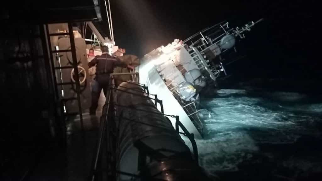 Thai navy searching for 33 marines after warship capsizes