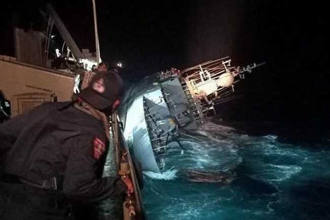 Thailand navy hunts for 33 missing marines after warship sinks