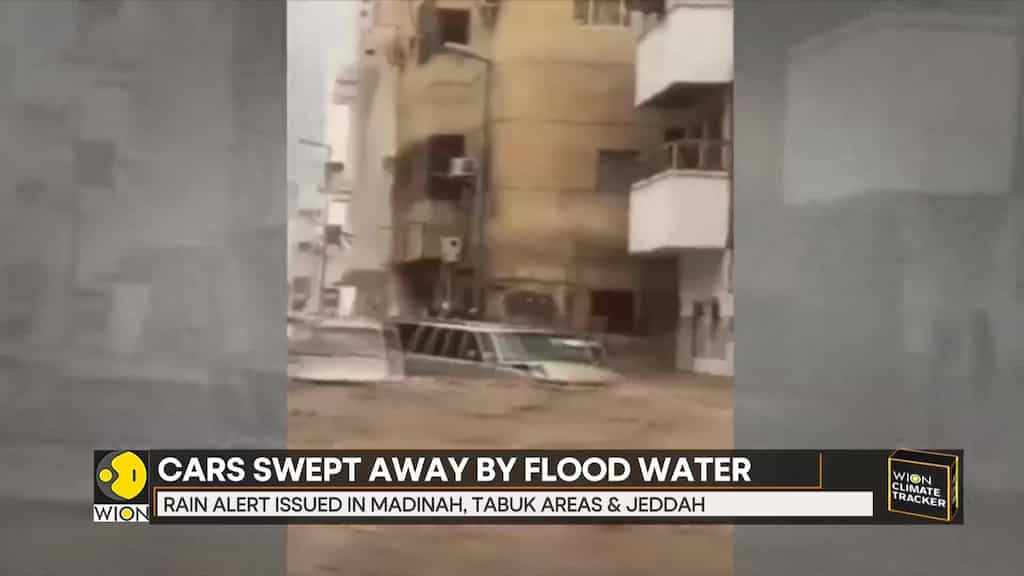 Flooded streets in Saudi Arabia; rain alert in Madinah, Tabuk & Jeddah