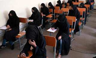 Watch | Taliban use water cannon on Afghan women opposing prohibition on university education