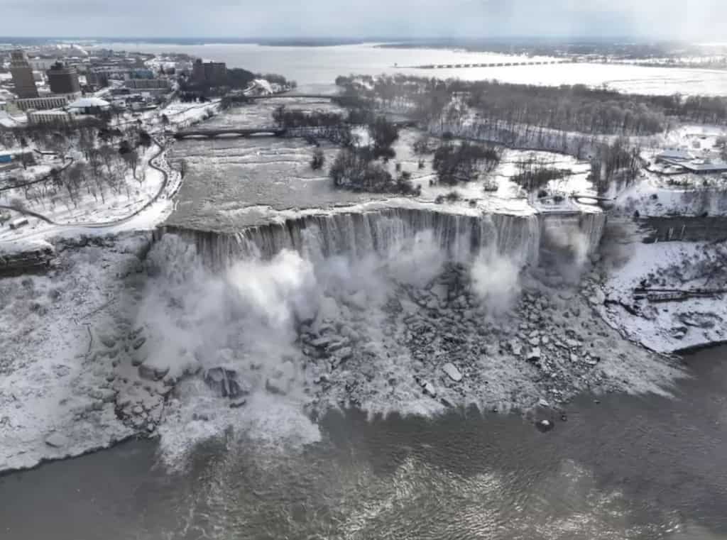 WION Climate Tracker: Niagara Falls turns into a Icey paradise as it partially freezes
