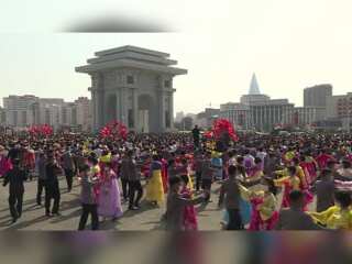 Watch: North Koreans dance to celebrate 11th anniversary of Kim's military leadership