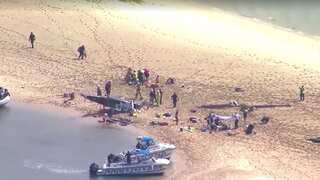 Two helicopters collide mid-air on Australia's Gold Coast leaving four dead