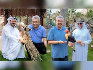 Ex-Sri Lanka's president Gotabaya Rajapaska visits private zoo in Dubai. Have a look!