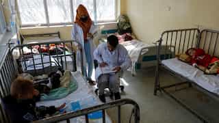Afghan hospital wards full with children suffering from pneumonia