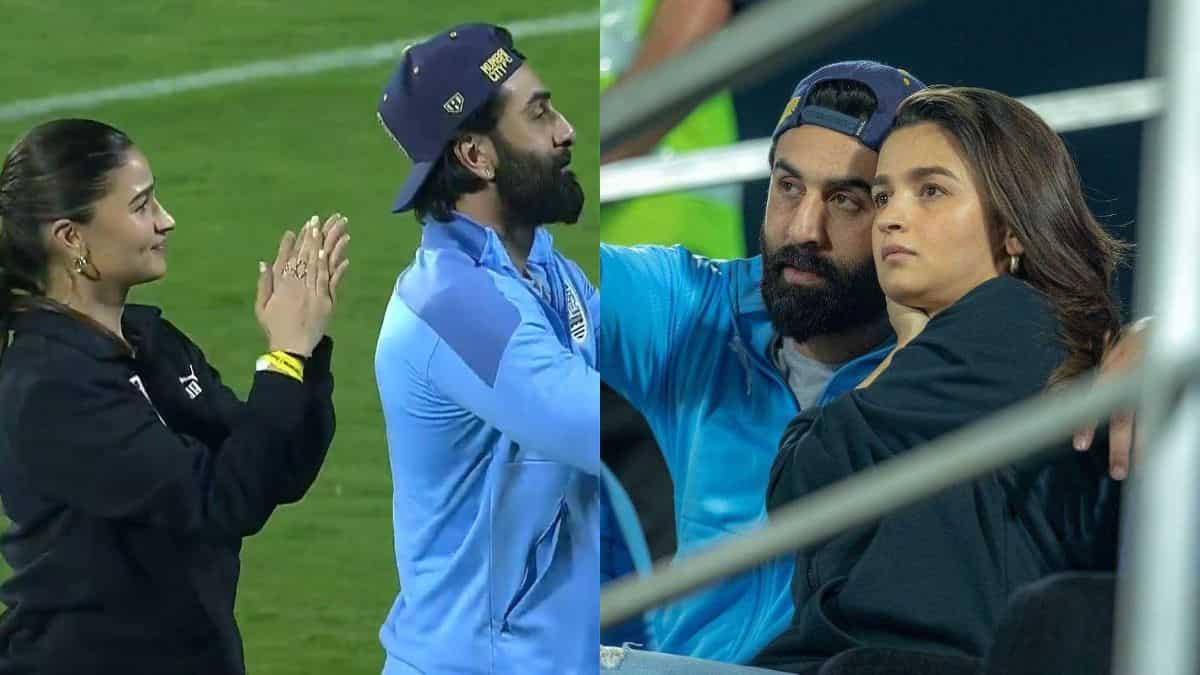 In pics: Alia Bhatt, Ranbir Kapoor shell major couple goals as they enjoy football match from stands