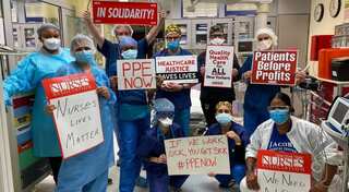 More than 7,000 nurses stage walkout at two New York City hospitals after wage negotiations fail
