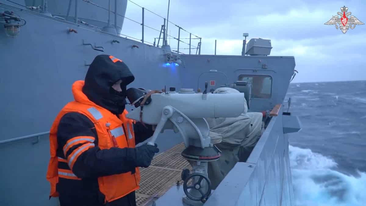 Russian warship loaded with hypersonic cruise weapons conducts drills in Norwegian Sea