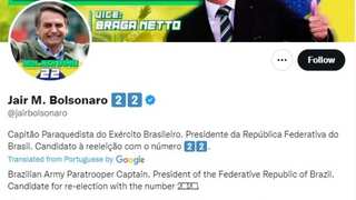 Jair Bolsonaro’s Twitter bio unchanged, still shows Brazil's ‘president’