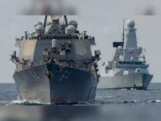 Russian Warship holds drill in Norwegian sea