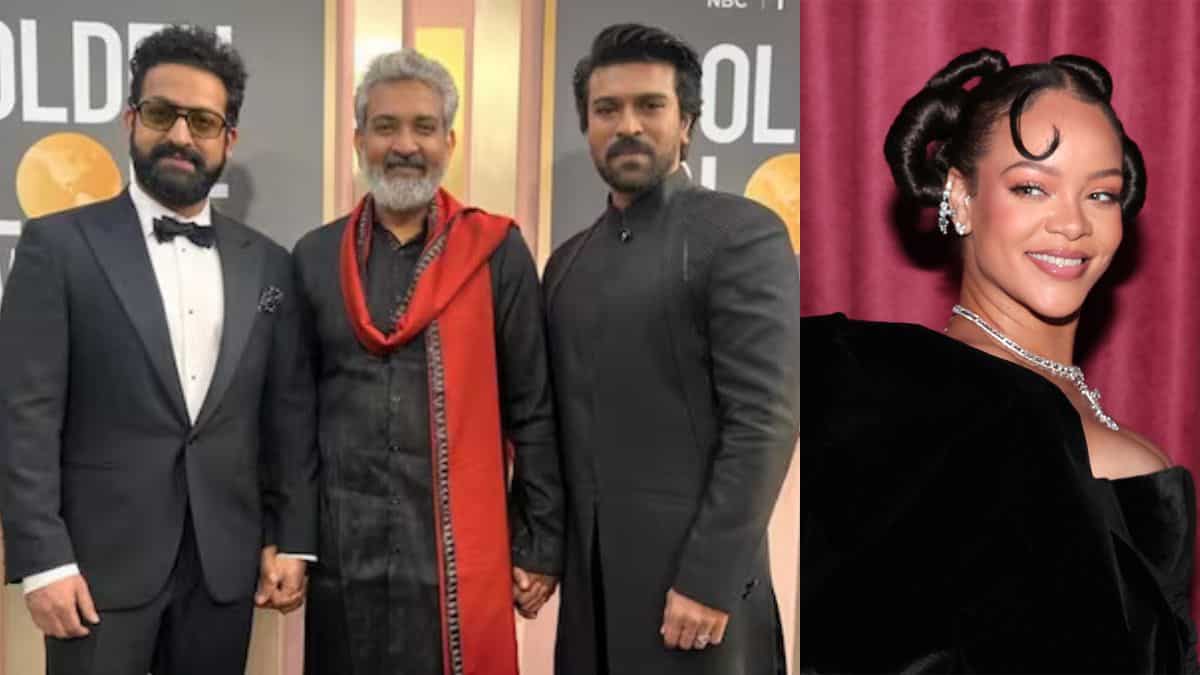 Viral video of Rihanna congratulating 'RRR' team after losing Golden Globes to 'Naatu Naatu' Viral video of Rihanna congratulating 'RRR' team after losing Golden Globes to 'Naatu Naatu'