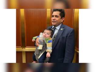 Rep Jimmy Gomez changed diapers and fed his son while the House chose a Speaker
