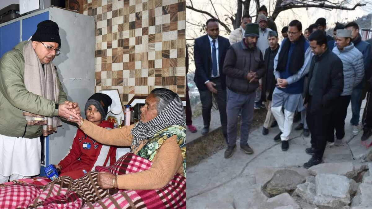 Chief Minister Dhami on a visit