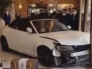 China: Angry hotel guest smashes car into Shanghai hotel
