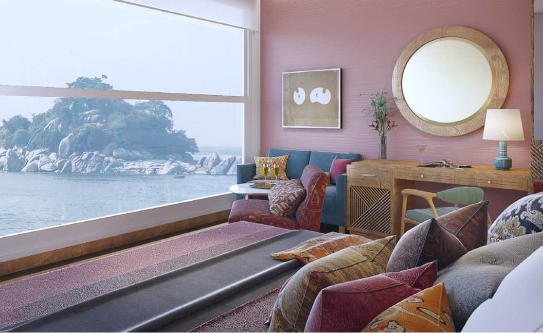 The river cruise has 18 suites on board with a capacity of 36 tourists.