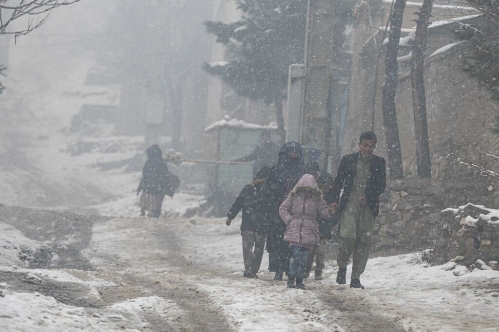 Braving the bitterly cold weather in Afghanistan