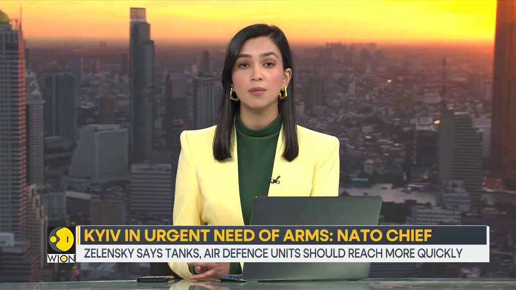 NATO Chief Jens Stoltenberg says "Kyiv in urgent need of arms", hints at 'heavier weapons' supply