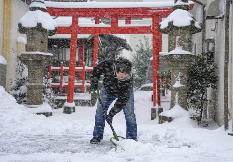 Watch: Kyoto blanketed in snow as a winter storm hits large swathes of Japan