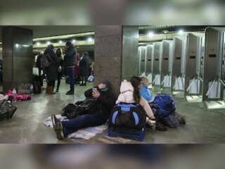 Kyiv residents take shelter in underground metro stations amid Russian missile strikes