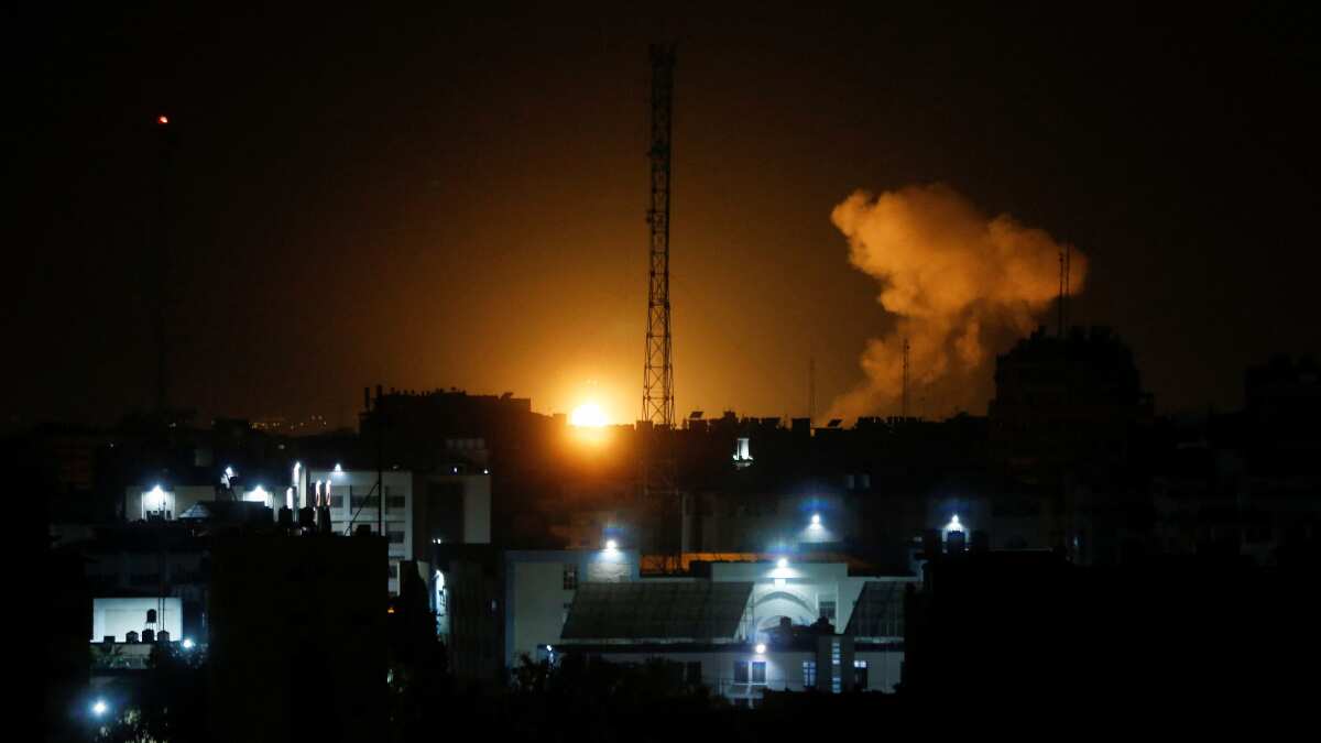 Israel retaliates with air strikes on Gaza following overnight firing of rockets Israel retaliates with air strikes on Gaza following overnight firing of rockets