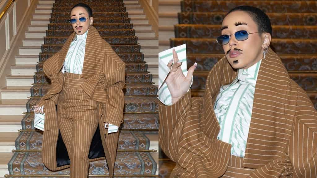 True blue fashion icon! Netizens go gaga over Doja Cat's drag king-esque look for Paris Fashion Week
