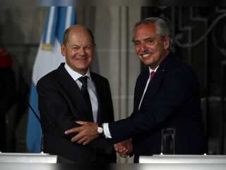 German Chancellor Olaf Scholz in Buenos Aires, meets Argentina's President