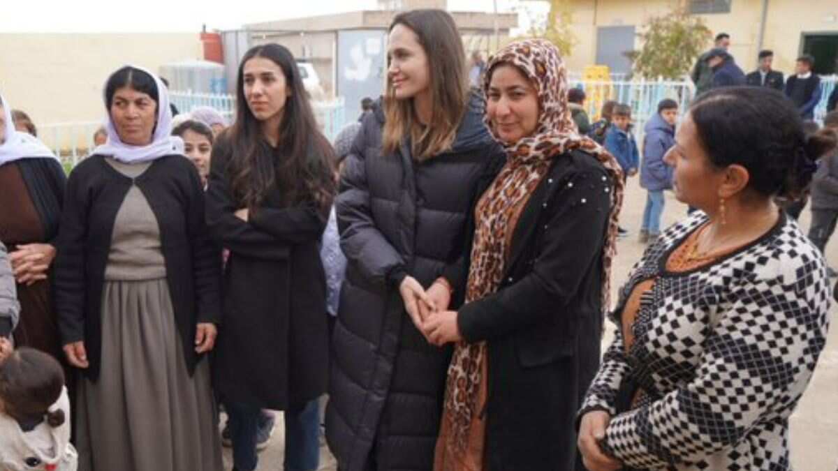 Angelina Jolie meets genocide survivors of Sinjar region in Iraq Angelina Jolie meets genocide survivors of Sinjar region in Iraq