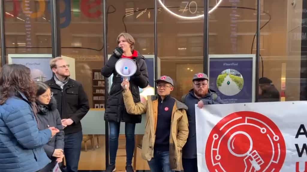 Google workers take to streets against layoffs, less wages for subcontractors