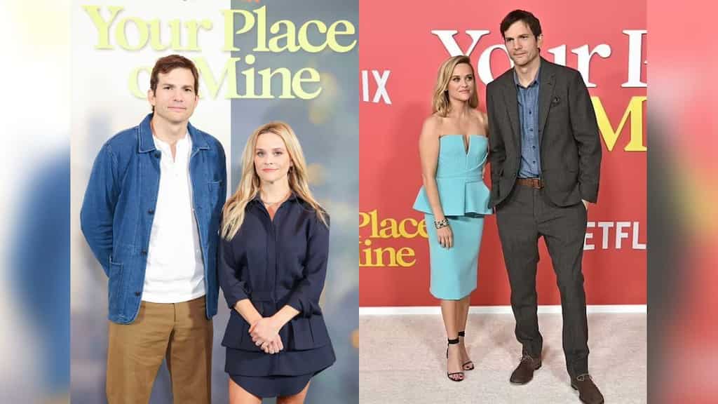 Ashton Kutcher explains his awkward photos with Reese Witherspoon at the 'Your Place Or Mine' premiere