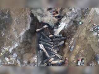 In pics | Ohio derailment leaves toxic trail of chemical spillage, drone footage shows