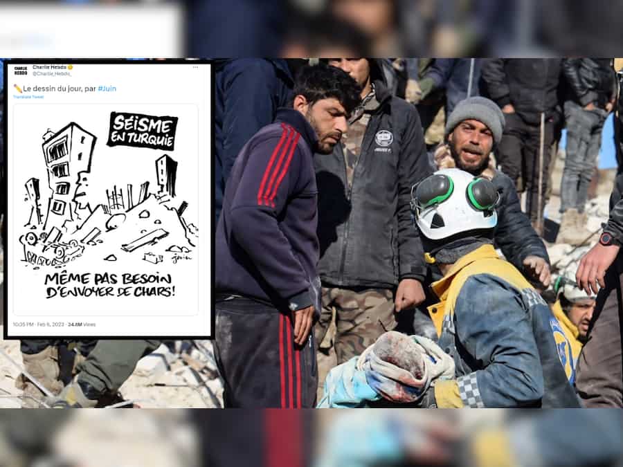 Charlie Hebdo under fire for cartoon mocking Turkey-Syria earthquake tragedy