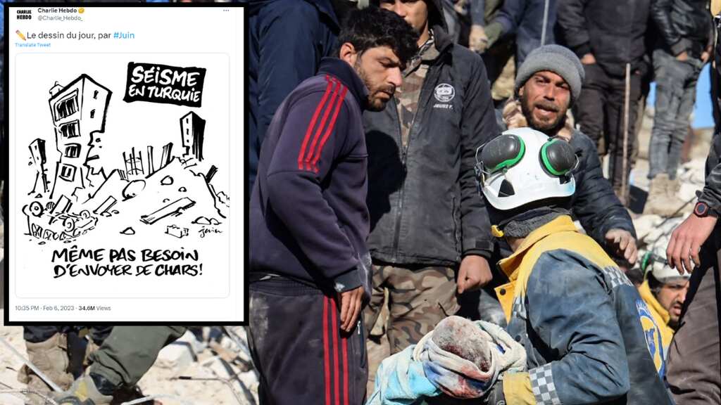 Charlie Hebdo under fire for cartoon mocking Turkey-Syria earthquake tragedy