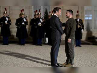 'It's too much for me': Zelensky after being given highest award by Macron in Paris