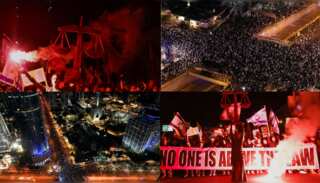 Dramatic images emerge from Israel protests as people chant 'democracy', beat drums