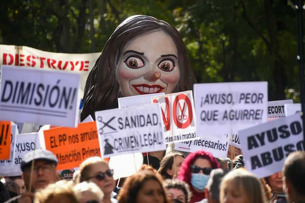 Protests over 'poor' health system in Madrid