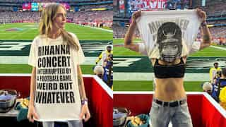 Cara Delevingne dons Savage x Fenty tee to support Rihanna during Super Bowl