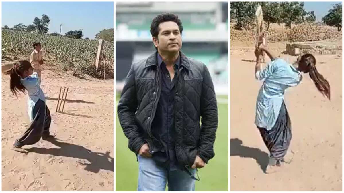 'Enjoyed your batting': Sachin Tendulkar lauds young girl playing cricket barefoot in desert - Watch Video 'Enjoyed your batting': Sachin Tendulkar lauds young girl playing cricket barefoot in desert - Watch Video