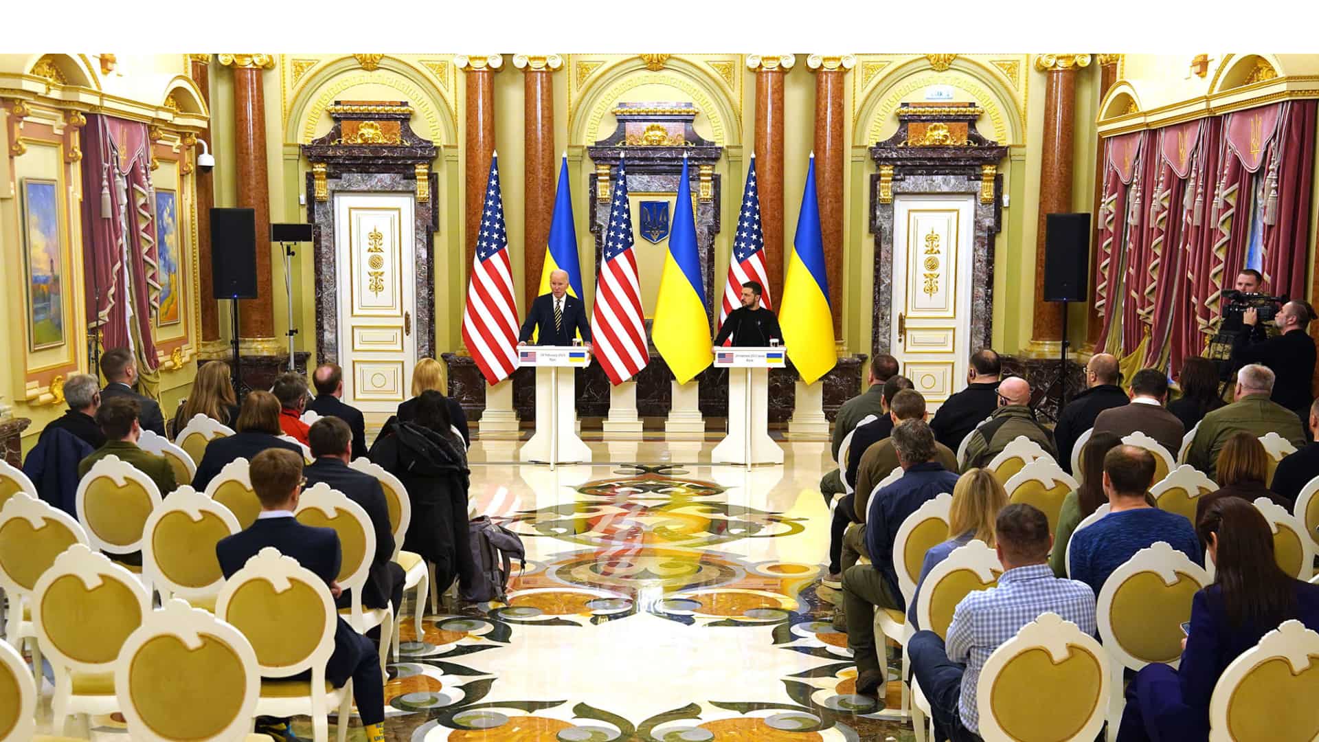 Biden and Zelensky at a press meet